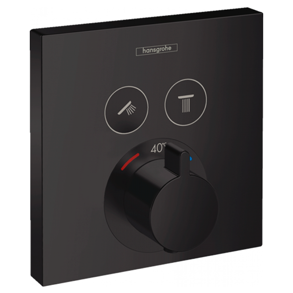 Термостат для душа, встраиваемый, для 2 потребителей, черный Hansgrohe ShowerSelect 15763670
