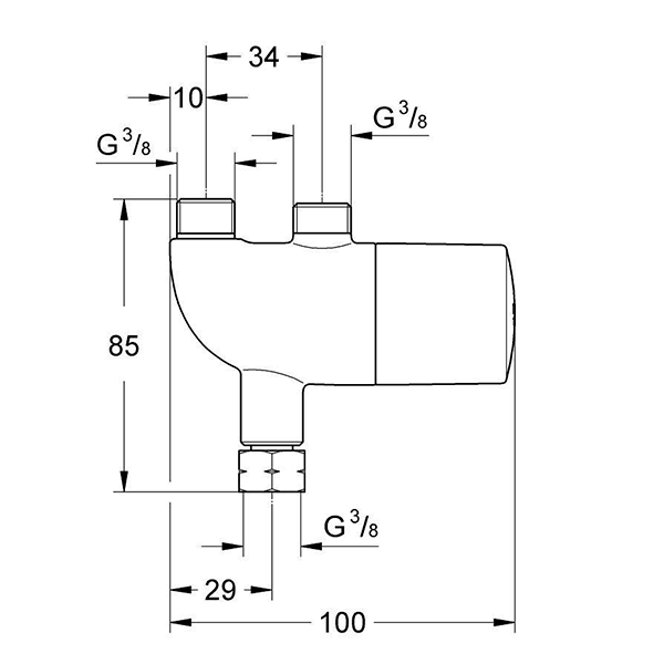 Смеситель с термостатом для установки под раковиной Grohe Grohtherm Micro 34487000