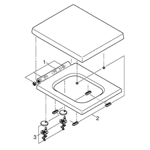 Сиденье для унитаза с микролифтом, быстросъемное Grohe Cube Ceramic 39488000