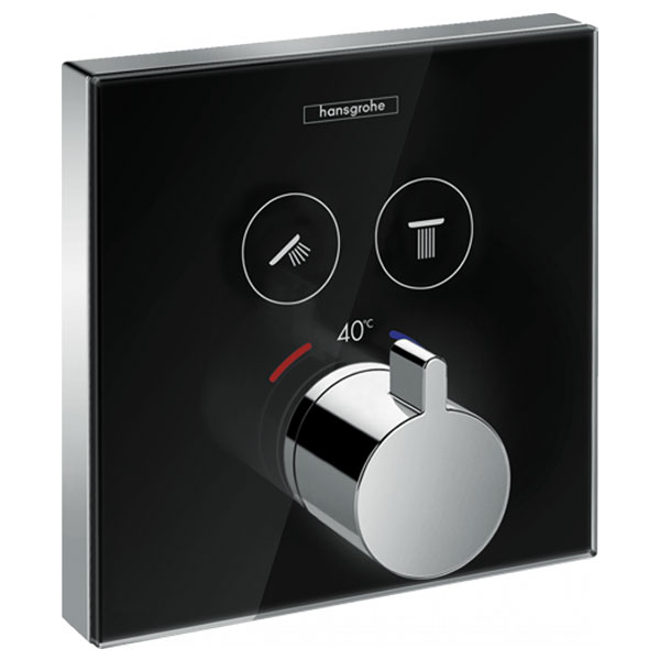Термостат для душа, встраиваемый, хром//черный Hansgrohe ShowerSelect 15738600