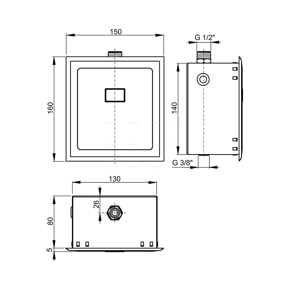 Устройство автоматического смыва для писсуара, 12V, хром Alcaplast ASP4