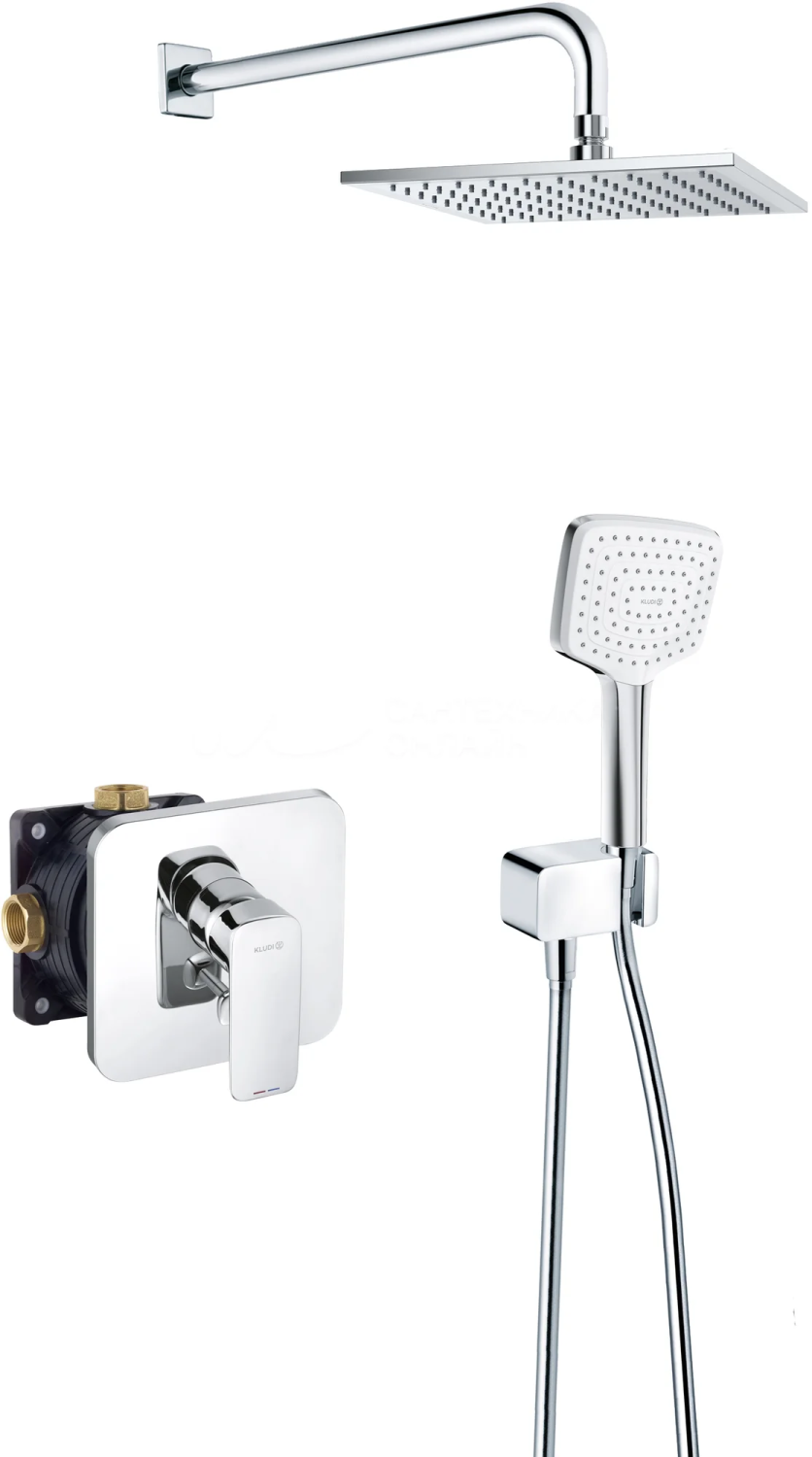 Душевая система, встраиваемая, хром Kludi Pure and Easy 406300575
