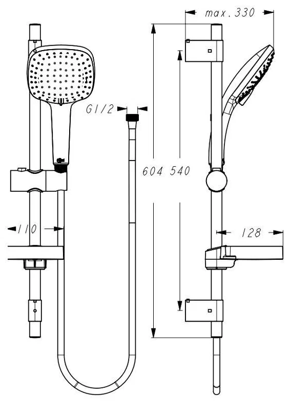 Душевой гарнитур 600, хром Ideal Standard IdealRain Cube B0006AA