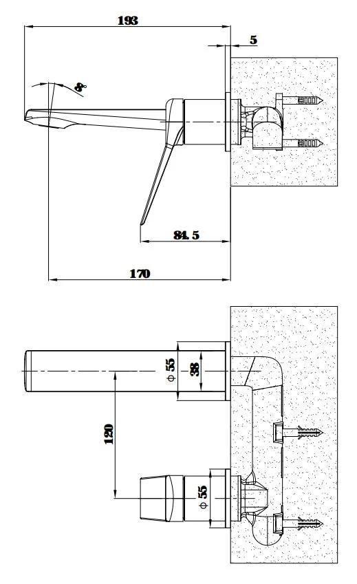 Смеситель для раковины, на 2 отверстия, золото ESKO Shanghai SHA28Gold