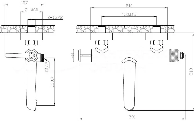 Смеситель для ванны, хром ESKO Bangkok BG54
