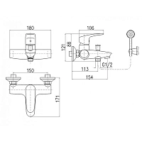 Смеситель для ванны, хром Rav Slezak Amur AM754.5/2