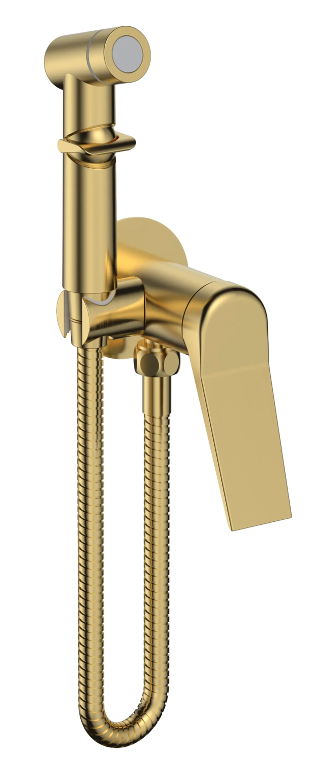 Гигиенический душ со смесителем, встраиваемый, золото ESKO SMHSHAGOLD