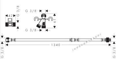 Комплект подключения для смарт-унитаза Hansgrohe 60308000