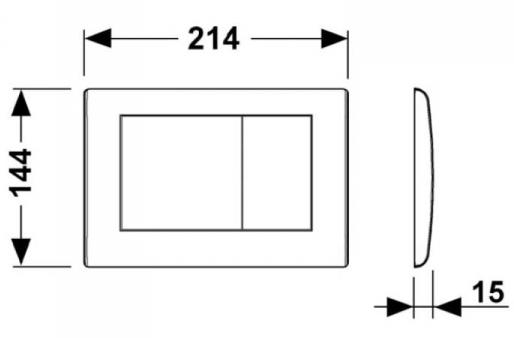9240322TECE Planus Панель смыва с двумя клавишами (белая матовая)