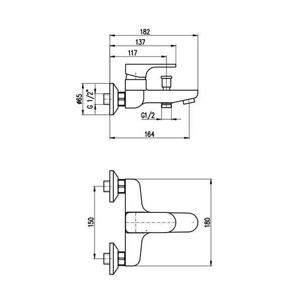 YU154.5 YUKON Смеситель для ванны
