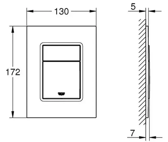 Панель смыва, размер S, суперсталь Grohe Skate Cosmopolitan 37535DC0