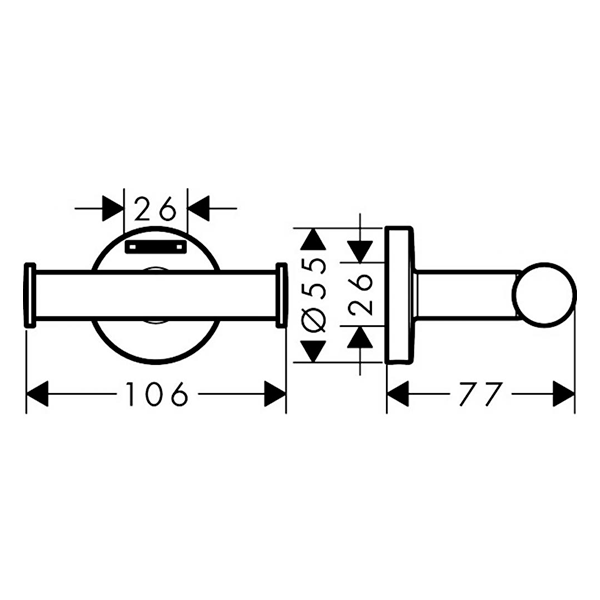 Крючок двойной, хром Hansgrohe Logis Universal 41725000