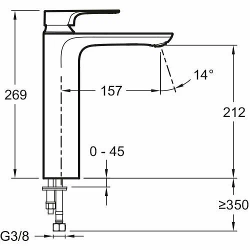 Смеситель для раковины Jacob Delafon Aleo+ E72336-CP