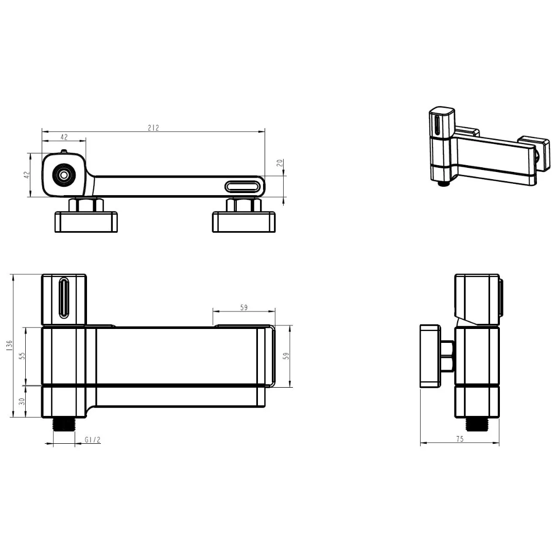 Смеситель для ванны, хром ESKO Abu Dhabi ABU54