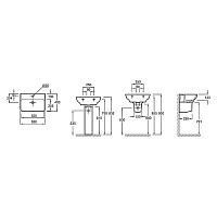 Раковина подвесная 55, белая Jacob Delafon Struktura EGE112-00