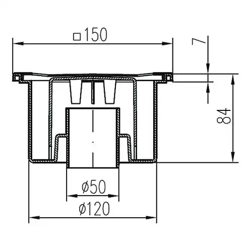 Трап точечный для пола, нижний слив MCH 321P