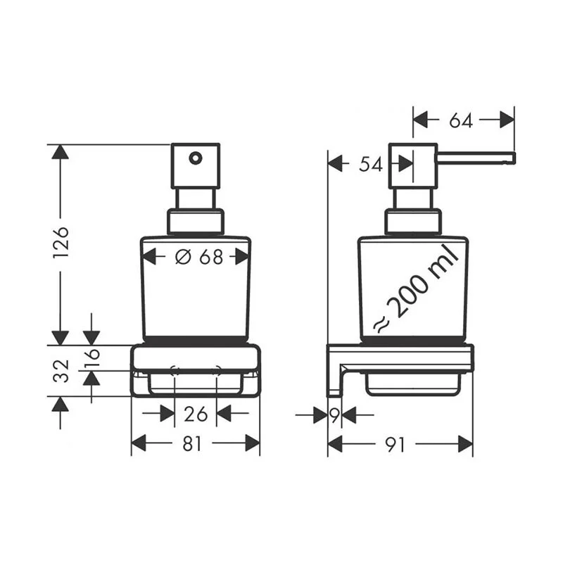 Дозатор жидкого мыла с держателем, полированное золото Hansgrohe AddStoris 41745990