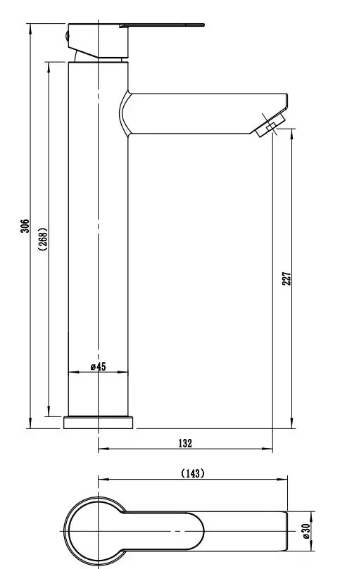 Смеситель для раковины, нерж.сталь ESKO Orlando OL25