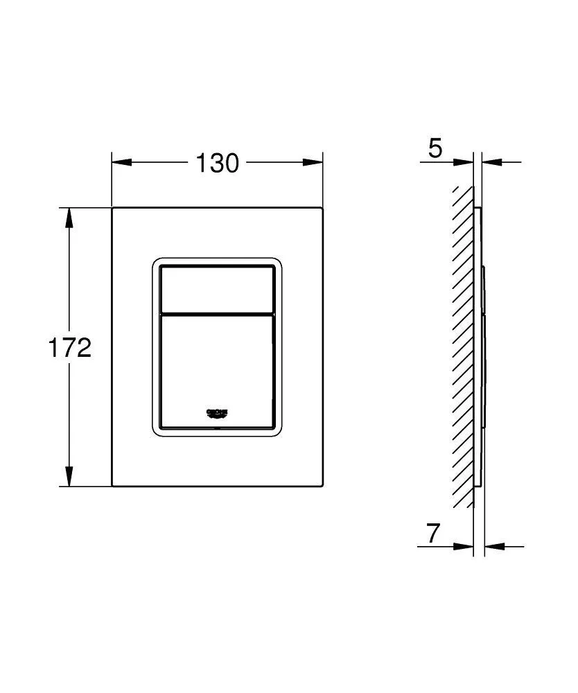 Панель смыва, размер S, хром Grohe Skate Cosmopolitan 37535000