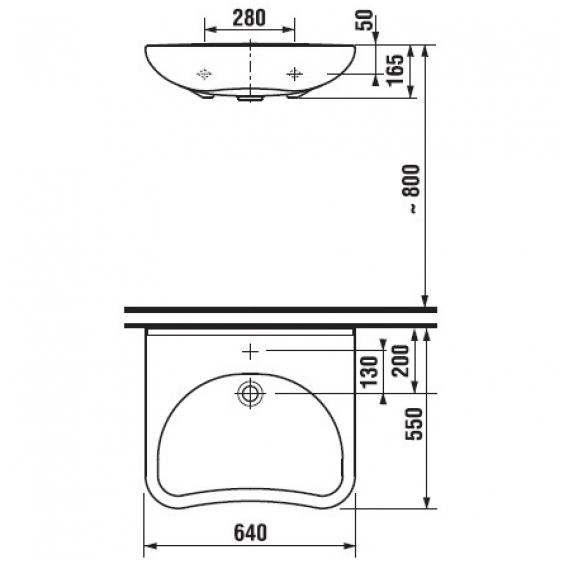 Раковина больничная 64, белая Jika Mio 8137140001049