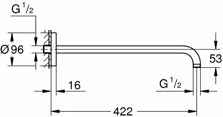 Душевой кронштейн 422, хром Grohe Rainshower 26146000