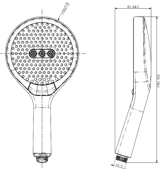 Ручной душ (Ø130), черный JOMOO S225013-8L01-1