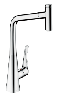 Смеситель для кухни, вытяжной излив, хром Hansgrohe Metris Select M71 14884000