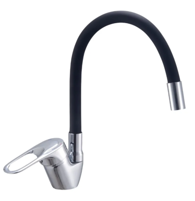 Смеситель для кухни, хром-черный VODA Elastic EH519black