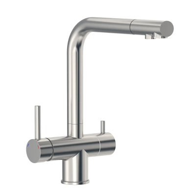Смеситель для кухни, с подключением к фильтру и вытяжным изливом, нержавеющая сталь ESKO K112