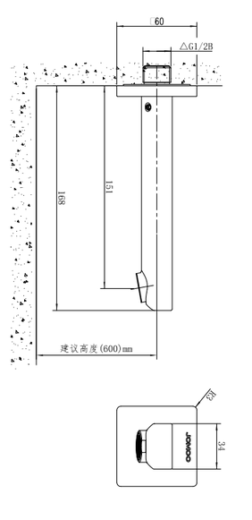Излив для ванны, хром JOMOO P37303-000/1B-1