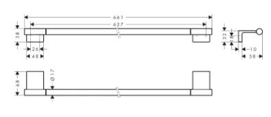 Держатель для полотенца 661, шлиф. черный хром Hansgrohe AddStoris S 41767340