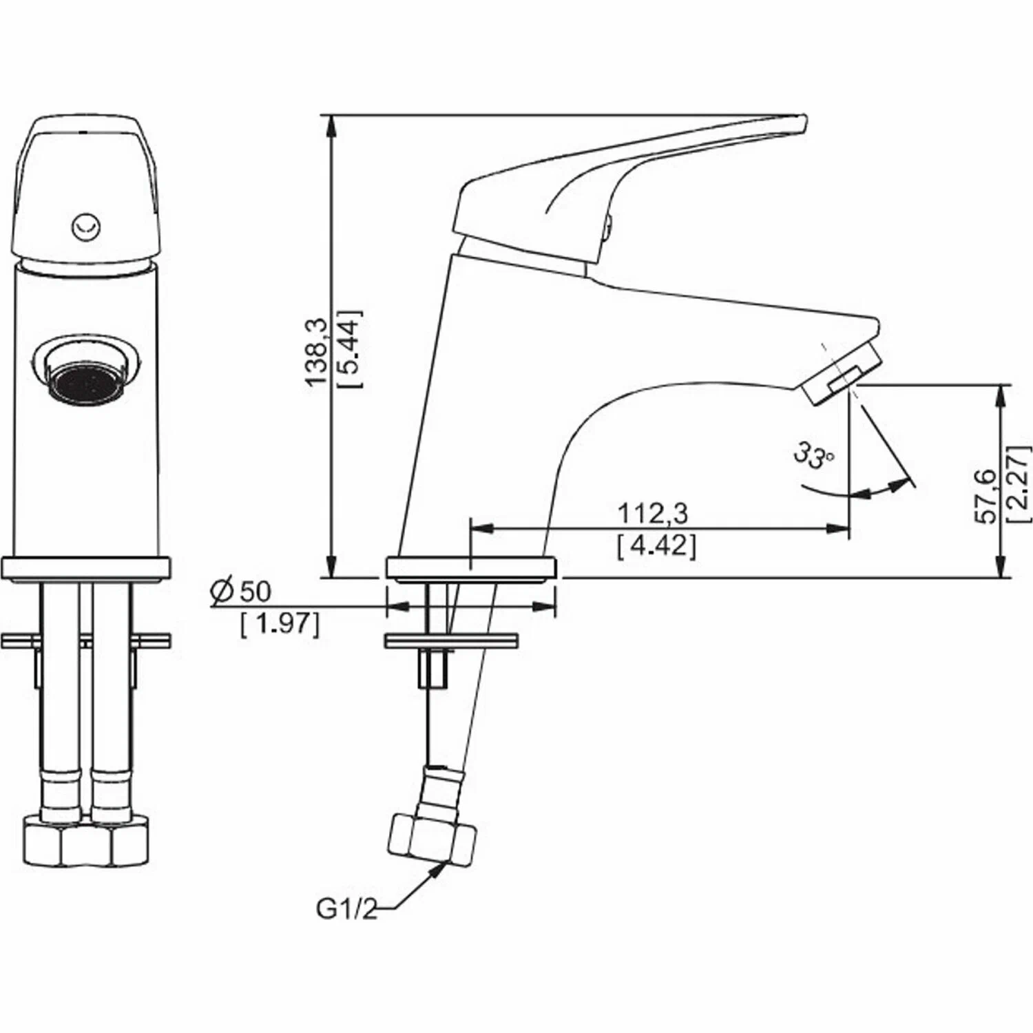 Смеситель для раковины, хром ESKO Palermo PE 26