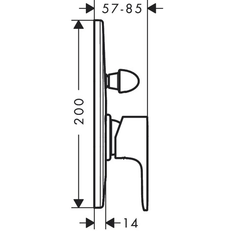 Смеситель для душа со скрытой монтажнй частью, хром Hansgrohe Rebris S 72448000