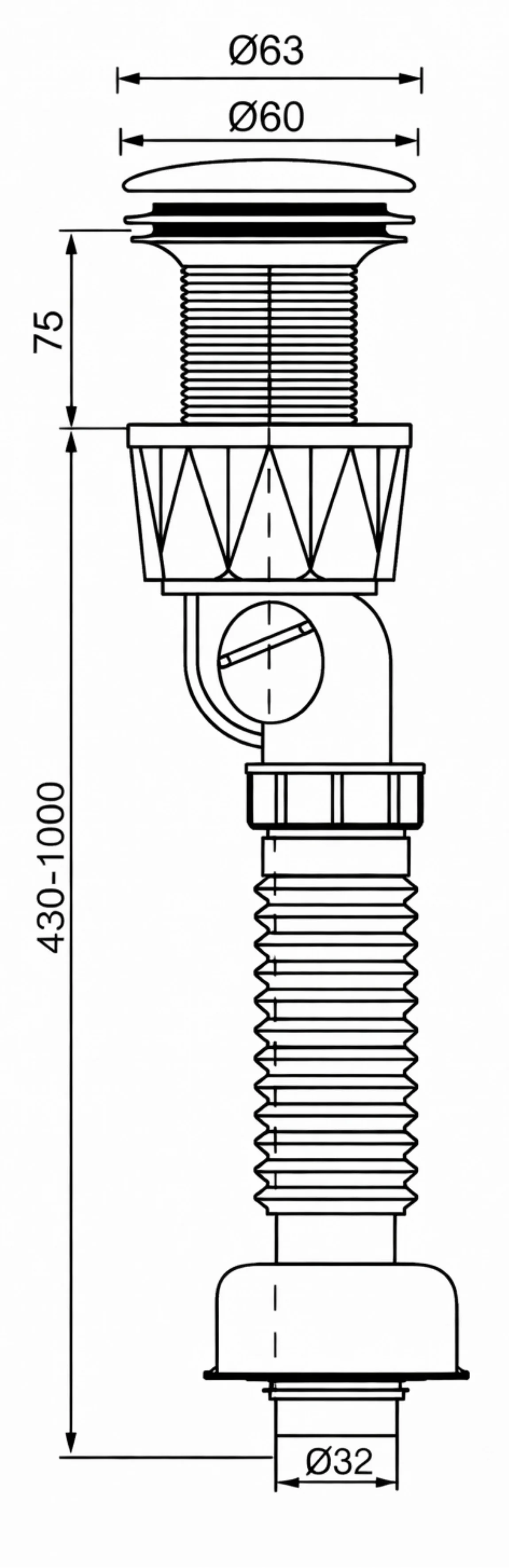 Сифон для раковины с сухим затвором и белым керамическим донным клапаном, белый Baoleelai BLL-1131