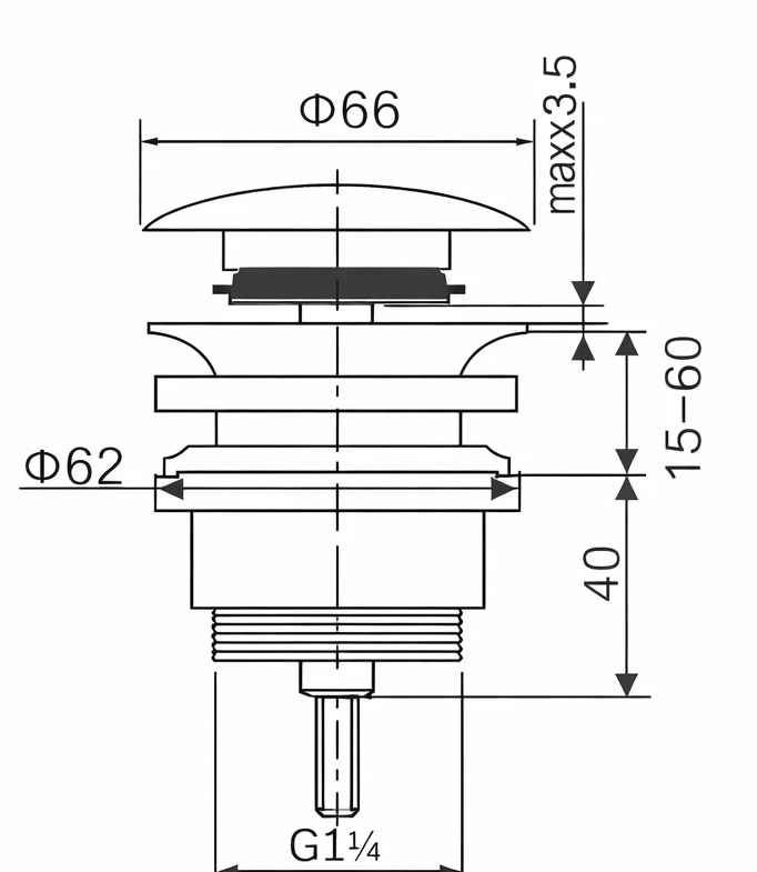 Донный клапан, хром Baoleelai BLL-1092