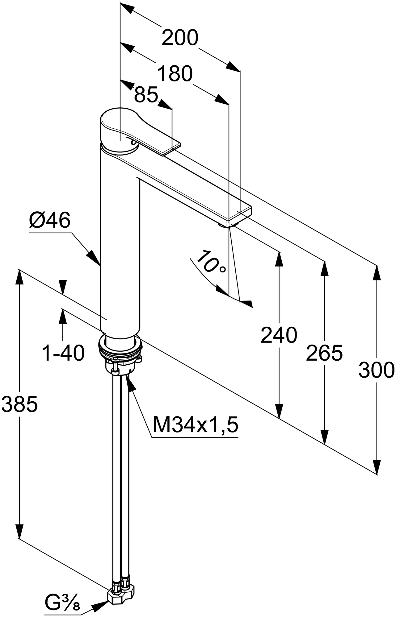 Смеситель для раковины 240, хром Kludi Zenta 482560565