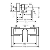 Смеситель для душа, черный Hansgrohe Vernis Shape 71650670