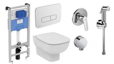 K20102704 Комплект Инсталляция Ideal Standard, Esedra Унитаз подвесной с крышкой микролифт, панель с K20102704 Комплект Инсталляция Ideal Standard, Esedra Унитаз подвесной с крышкой микролифт, панель с