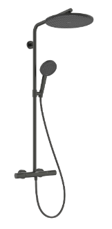 Душевая система с термостатом, черный Hansgrohe Raindance AliveS Puro Showerpipe 300 24594340