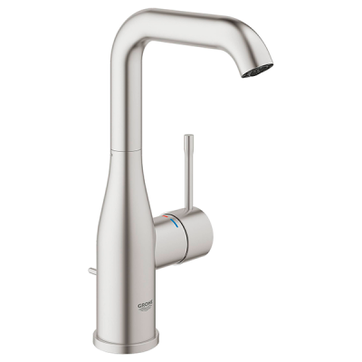 Смеситель для раковины с донным клапаном, размер L, высокий излив, суперсталь Grohe Essence 32628DC1