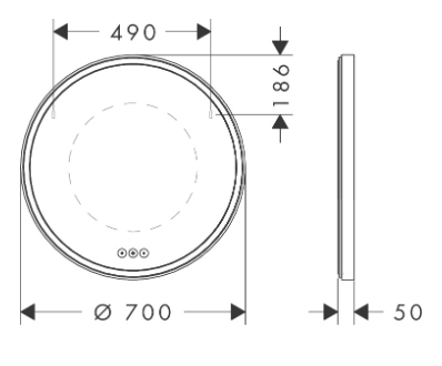 Зеркало с подсветкой 700, белый Hansgrohe Xarita S 700/700 54982700