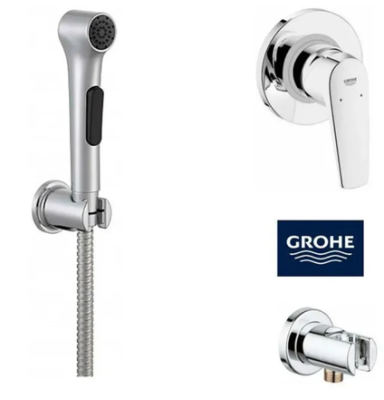 Гигиенический душ Jacob Delafon со смесителем Grohe, хром (64-18-18) 29046000/28628001/E97258-CP