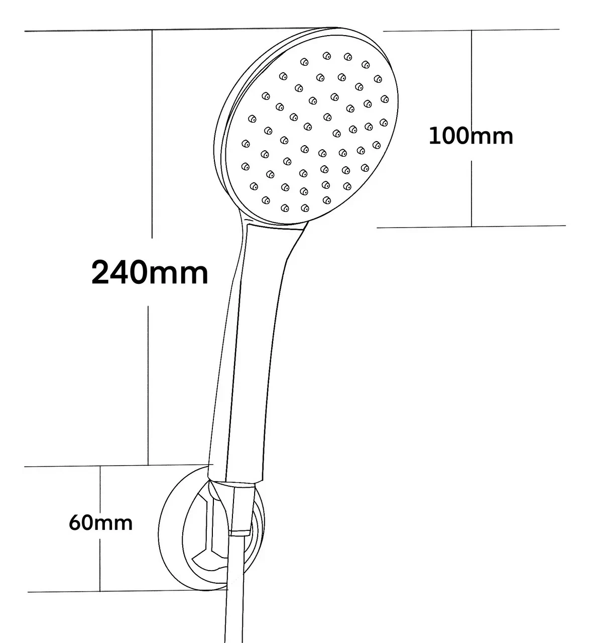 Ручной душ с держателем и шлангом, хром VODA VS100