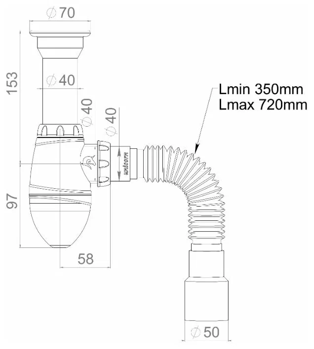Сифон для раковины Unicorn A120