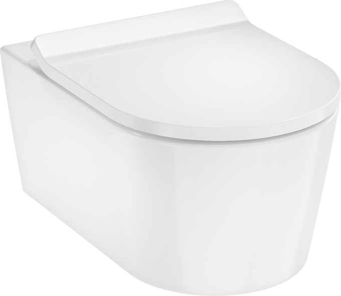 Унитаз подвесной со смывом торнадо и крышкой-сиденьем SoftClose, белый Hansgrohe EluPura S 60344450