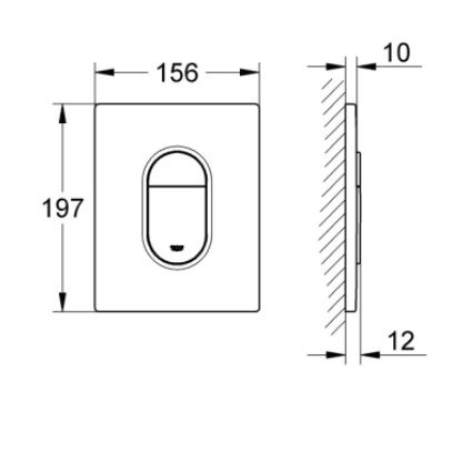 Панель смыва, черная Grohe Arena Cosmopolitan 38844KF0