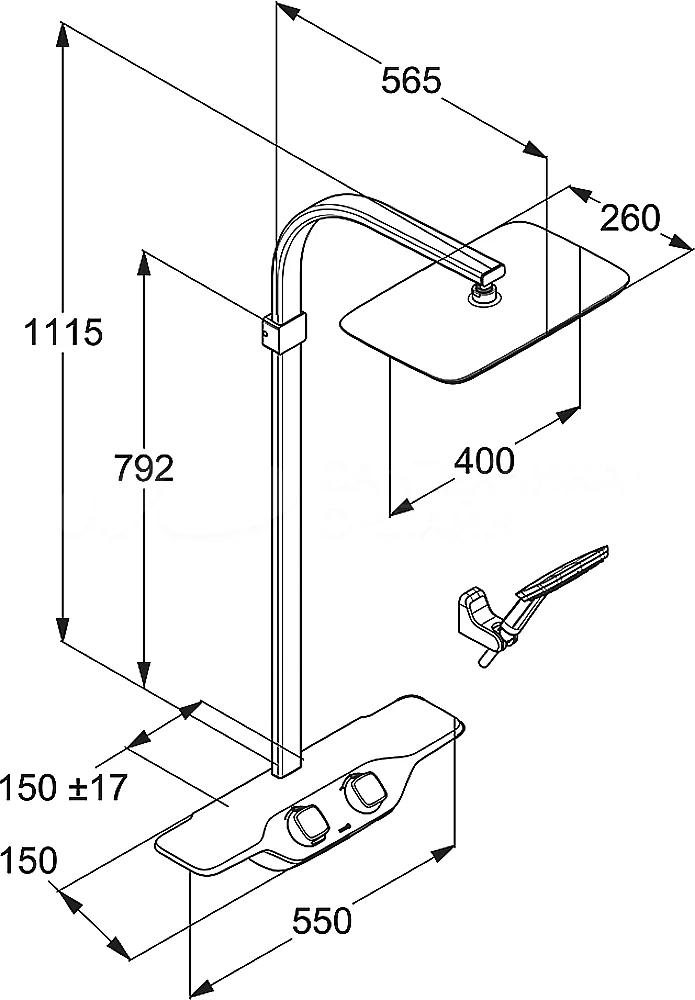 Душевая система с термостатом для душа, хром Kludi Cockpit Discovery 8020091-00