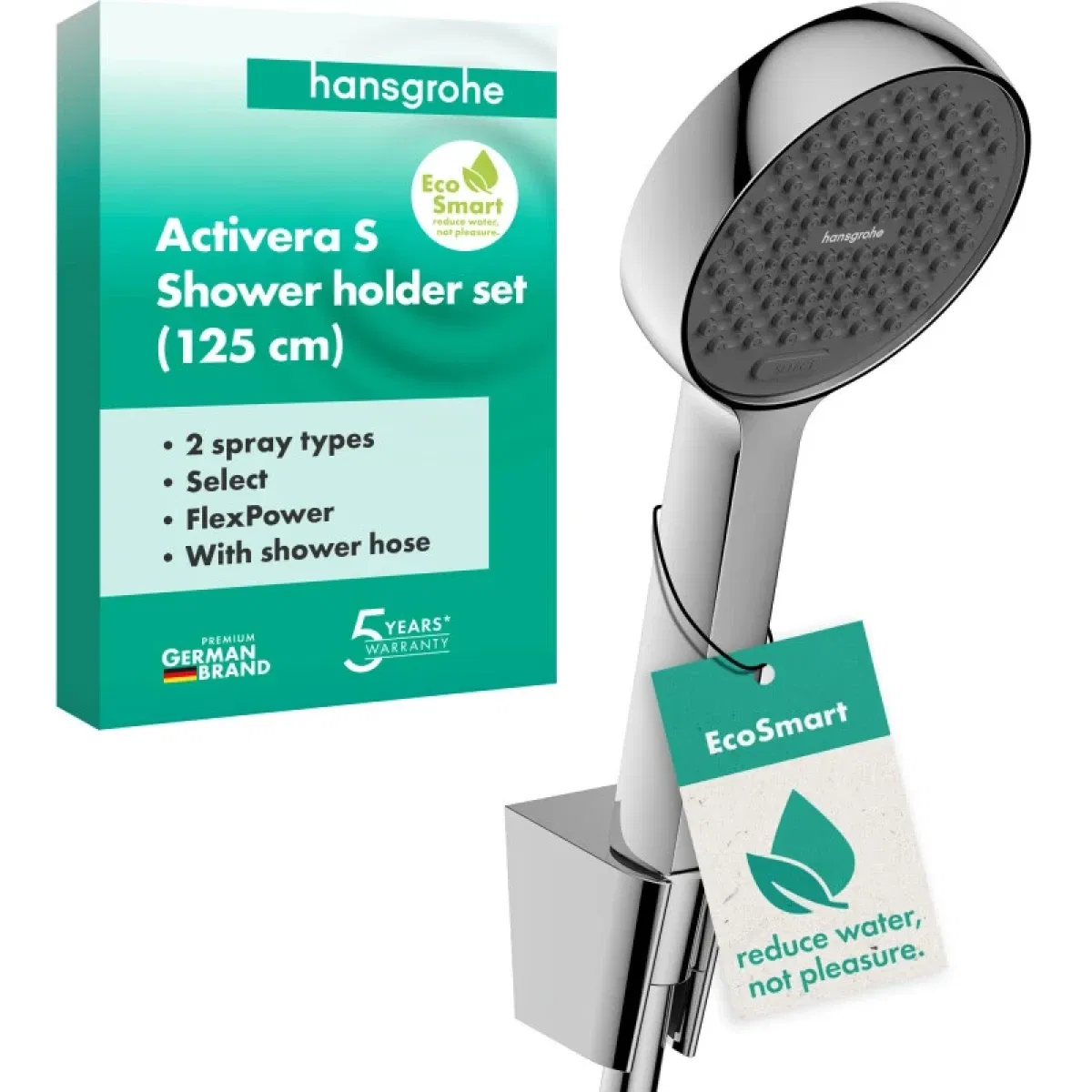 Ручной душ с держателем и шлангом, хром Hansgrohe Activera Select S 2jet 28052000
