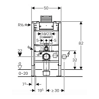 Инсталляция для подвесного унитаза, 82 см Geberit Duofix  111.003.00.1