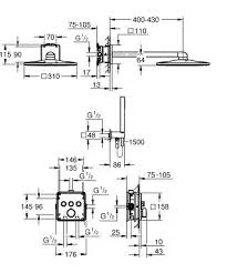 Душевая система встраиваемая, хром Grohe Rainshower SmartActive 310 Grohtherm SmartControl 34873000